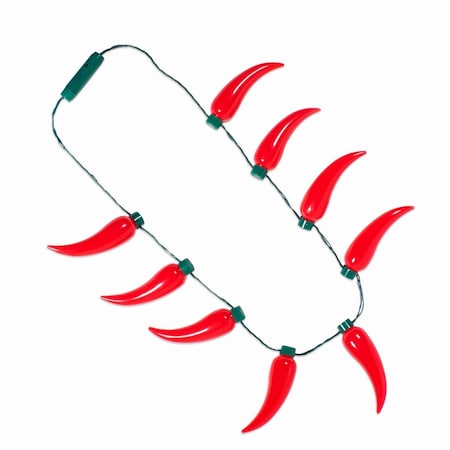 Endless Games Big Bulb Red Spicy Caliente Chili Pepper String Light Up Flashing Necklace EN3342593